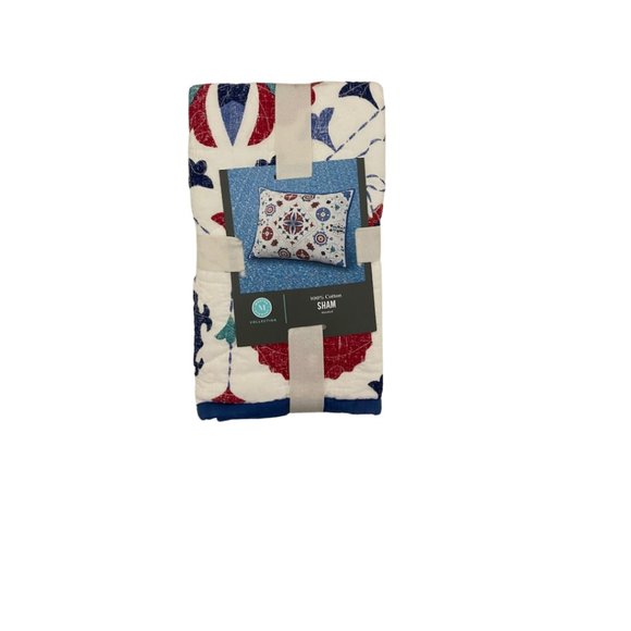 NEW Martha Stewart Collection Vintage Folklore Quilted Standard Sham (2) - Picture 2 of 2